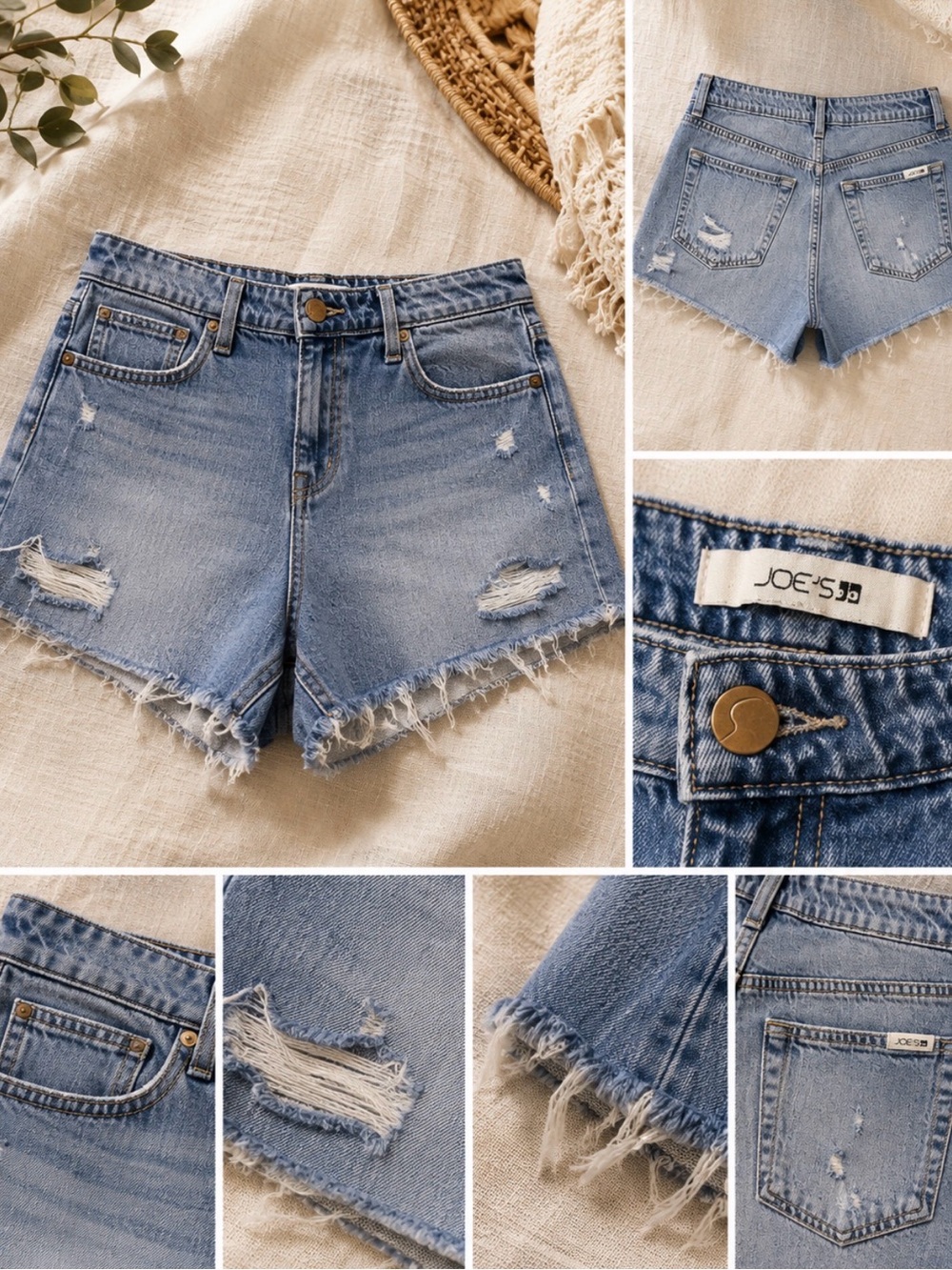 Joe's Jeans Light Blue Distressed Frayed Hem Denim Shorts